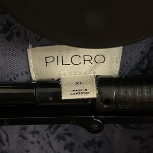 XL Anthropologie Pilcro Gun Metal Gray Velvet Button down Shirt Boho